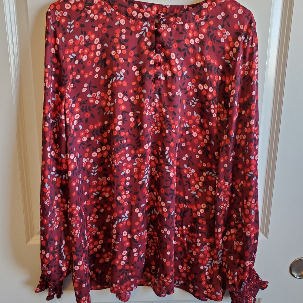 Loft Purple Floral Size XL Blouse